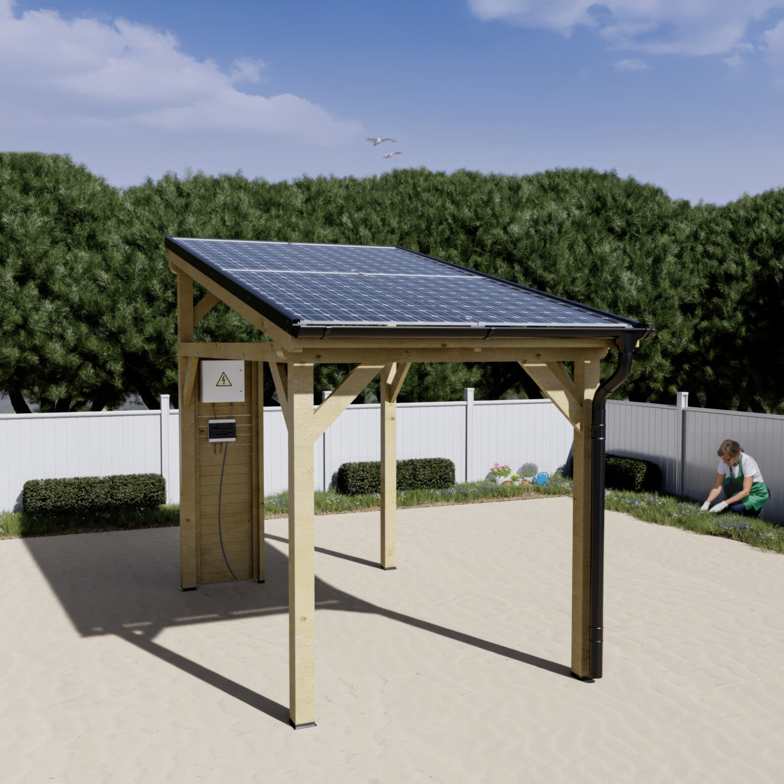Carport photovoltaïque Wattoit 2 kWc — 3,75 × 2,37 m