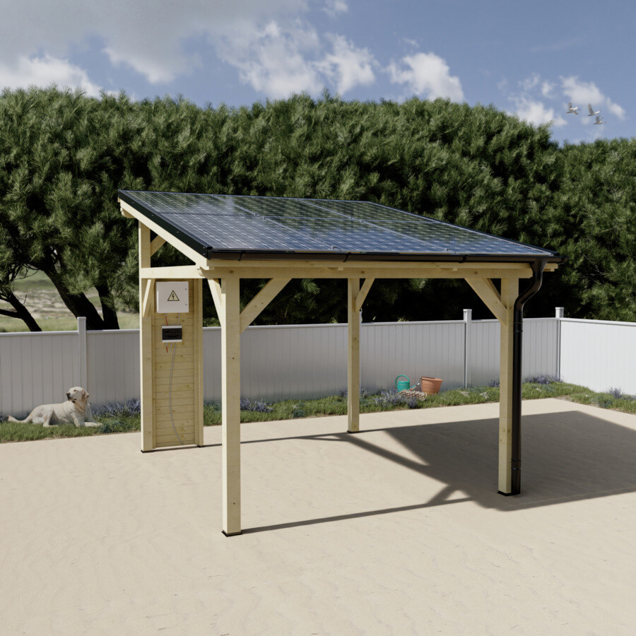 Carport photovoltaïque Wattoit 3 kWc — 3,75 × 3,52 m
