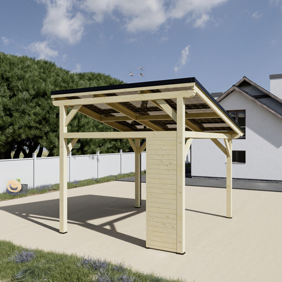 Carport photovoltaïque Wattoit 3 kWc — 3,75 × 3,52 m