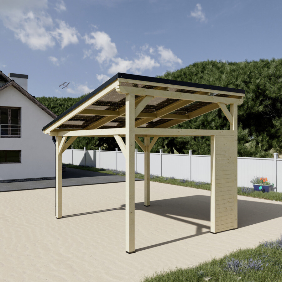 Carport photovoltaïque Wattoit 3 kWc — 3,75 × 3,52 m