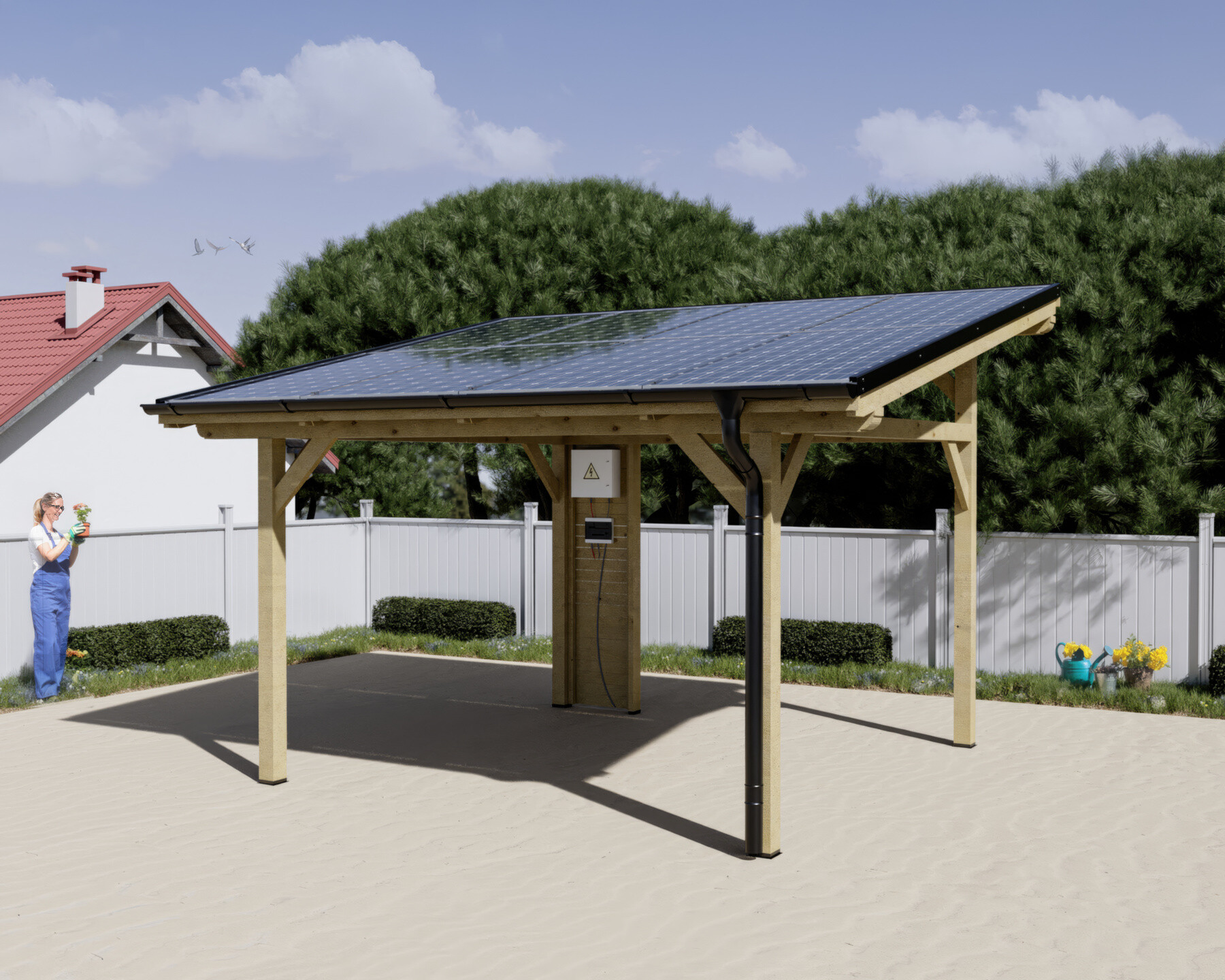 Carport photovoltaïque Wattoit 4 kWc — 3,75 × 4,63 m