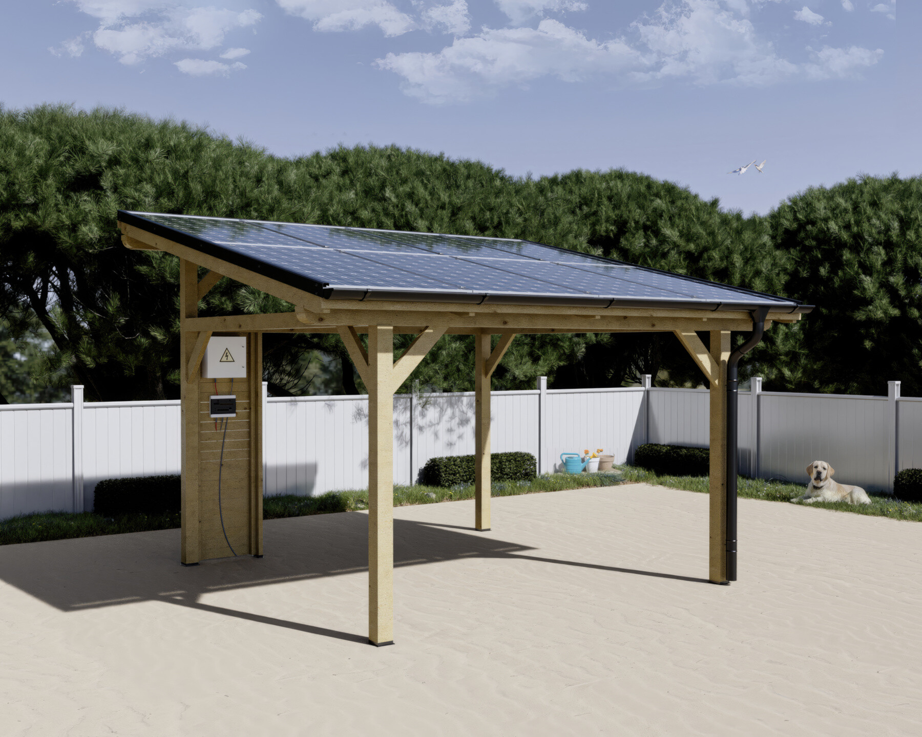 Carport photovoltaïque Wattoit 4 kWc — 3,75 × 4,63 m