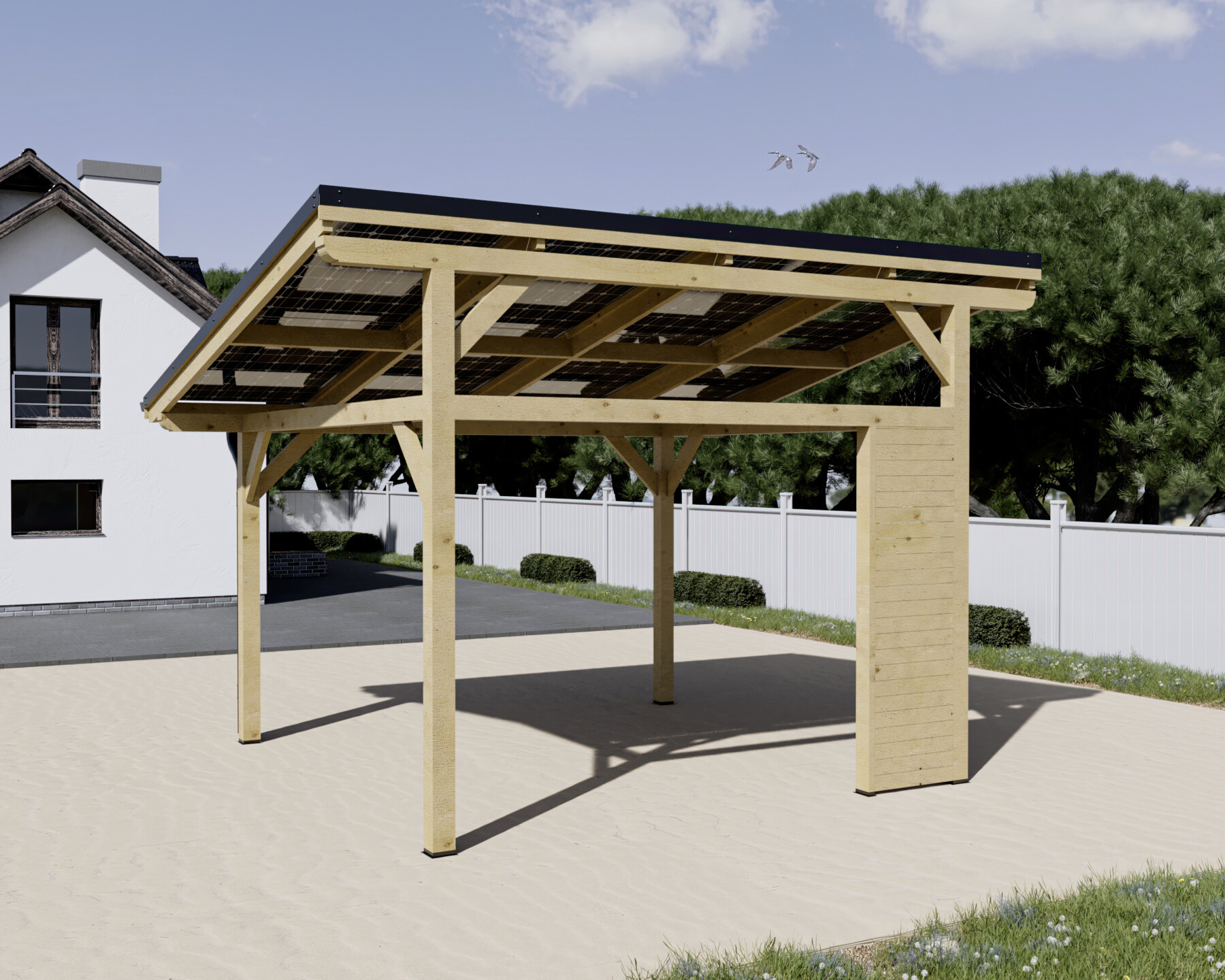 Carport photovoltaïque Wattoit 4 kWc — 3,75 × 4,63 m