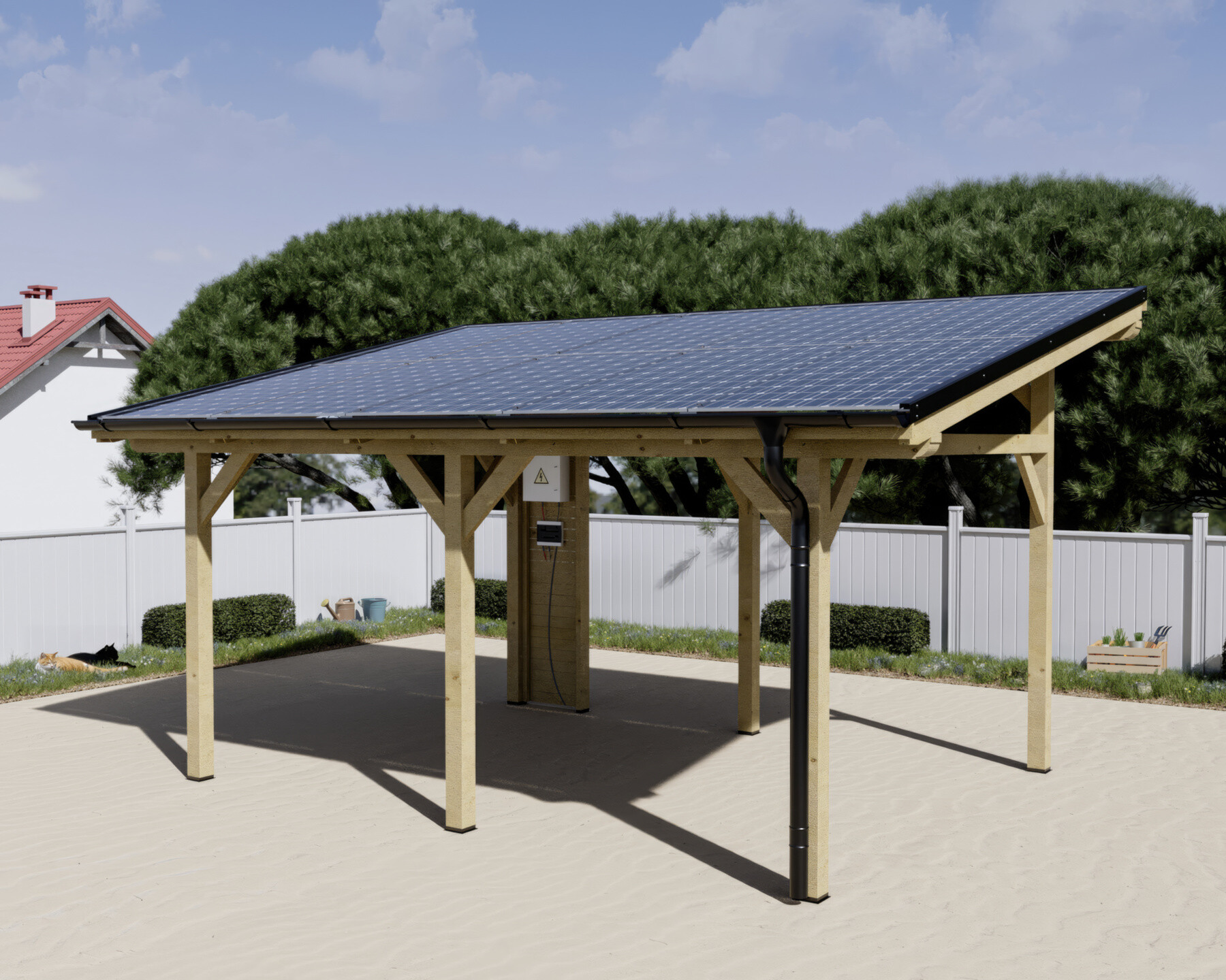 Carport photovoltaïque Wattoit 5 kWc — 3,75 × 5,82 m