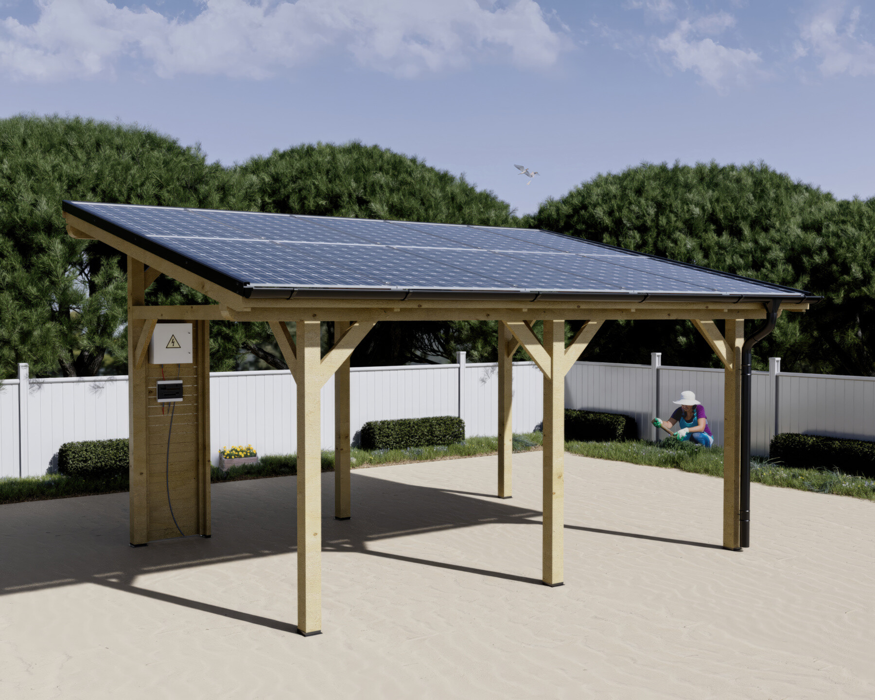 Carport photovoltaïque Wattoit 5 kWc — 3,75 × 5,82 m