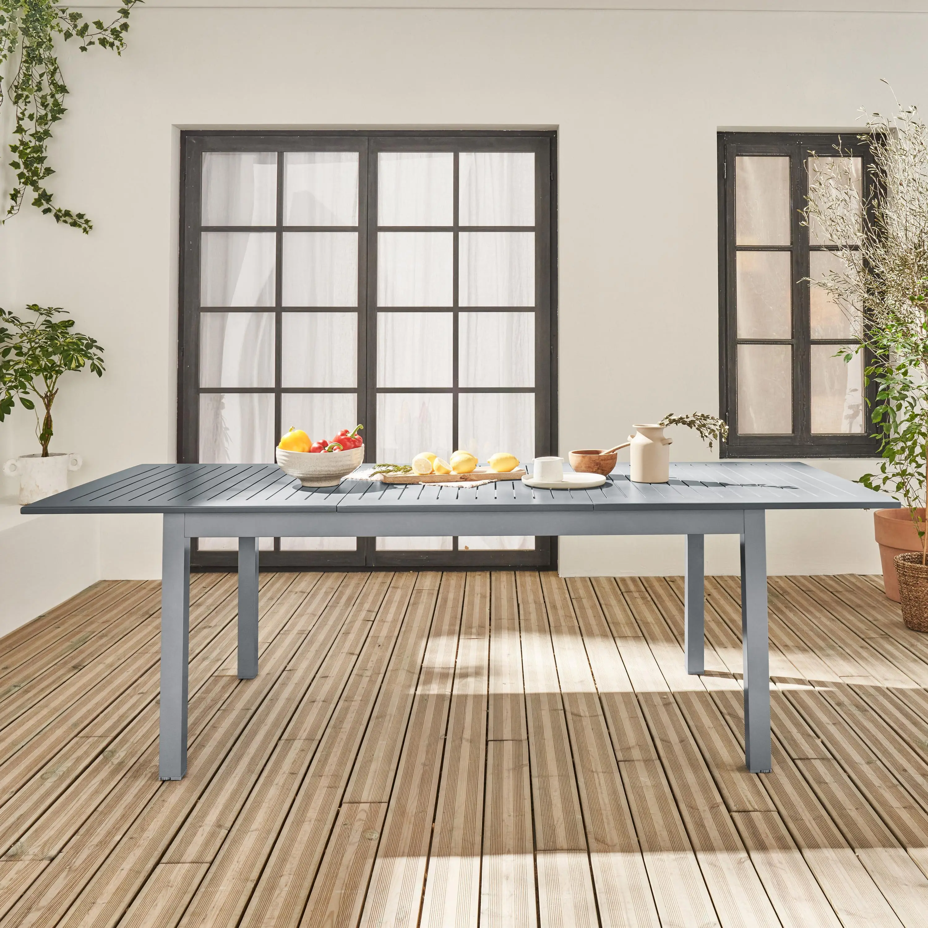 Table de jardin extensible aluminium 8 places