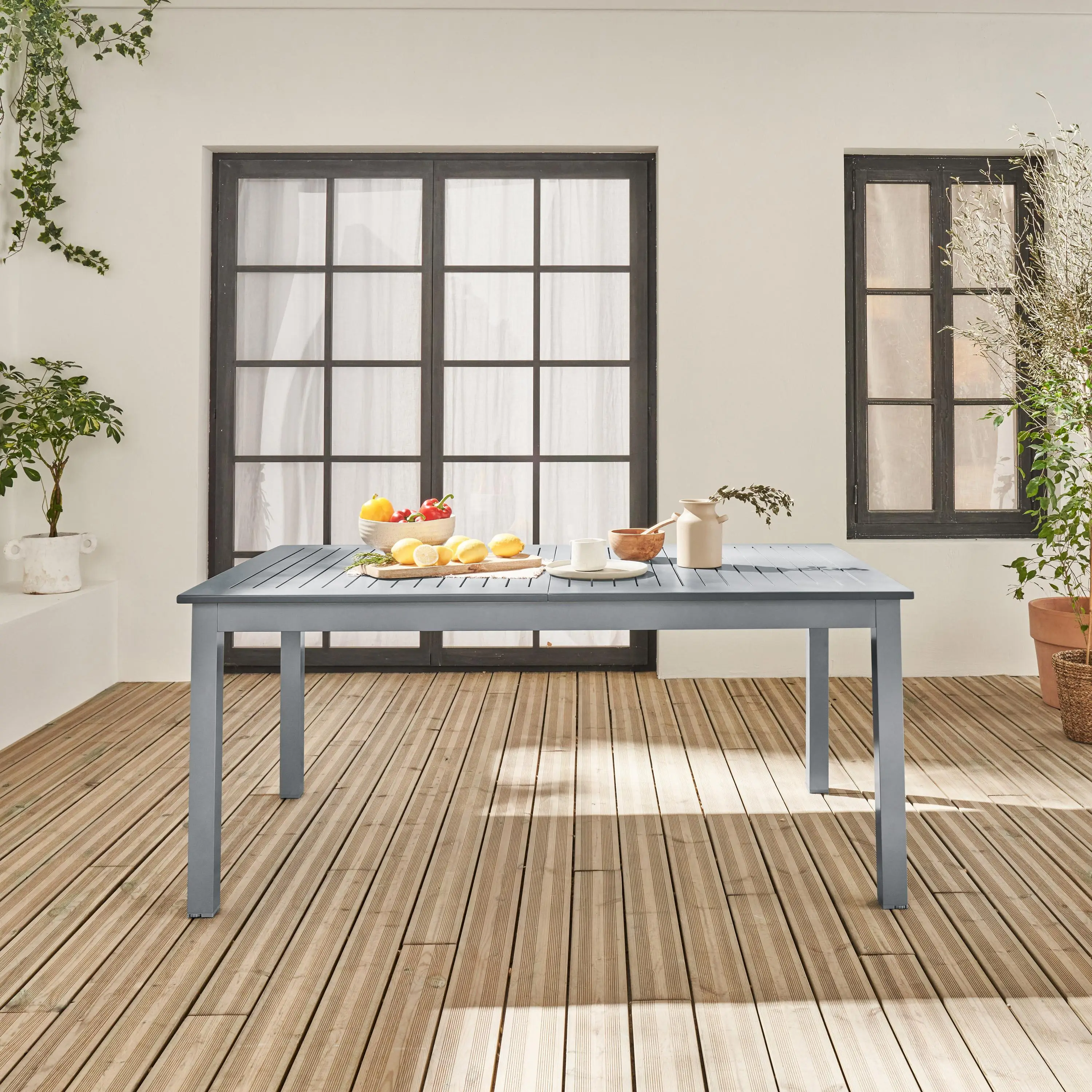 Table de jardin extensible aluminium 8 places