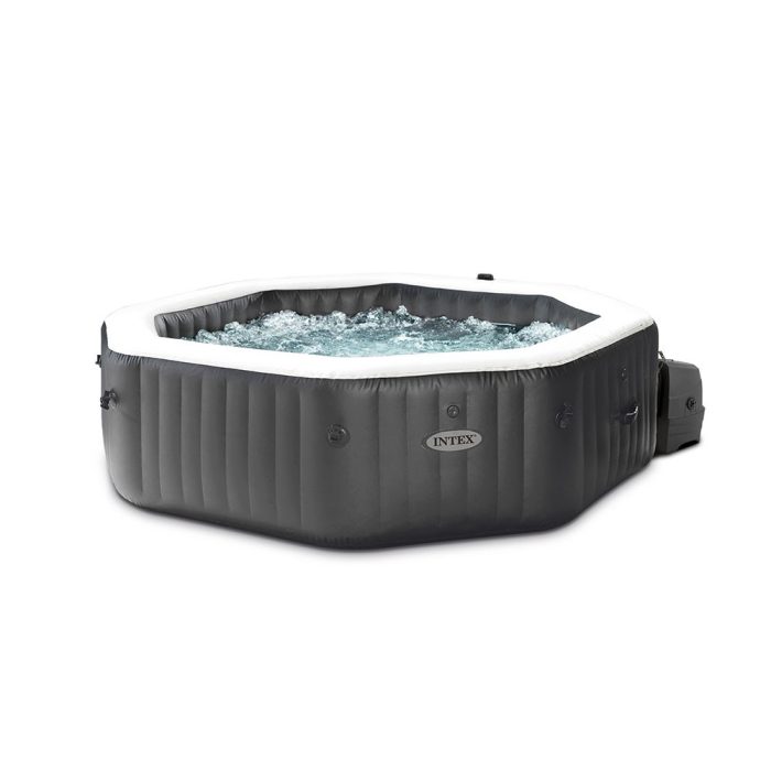 Spa Gonflable - INTEX - Carbone 4 places + Couverture Thermique - DESTOCKAGE